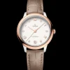 34 mm, acciaio‑oro Sedna™ su cinturino di pelle