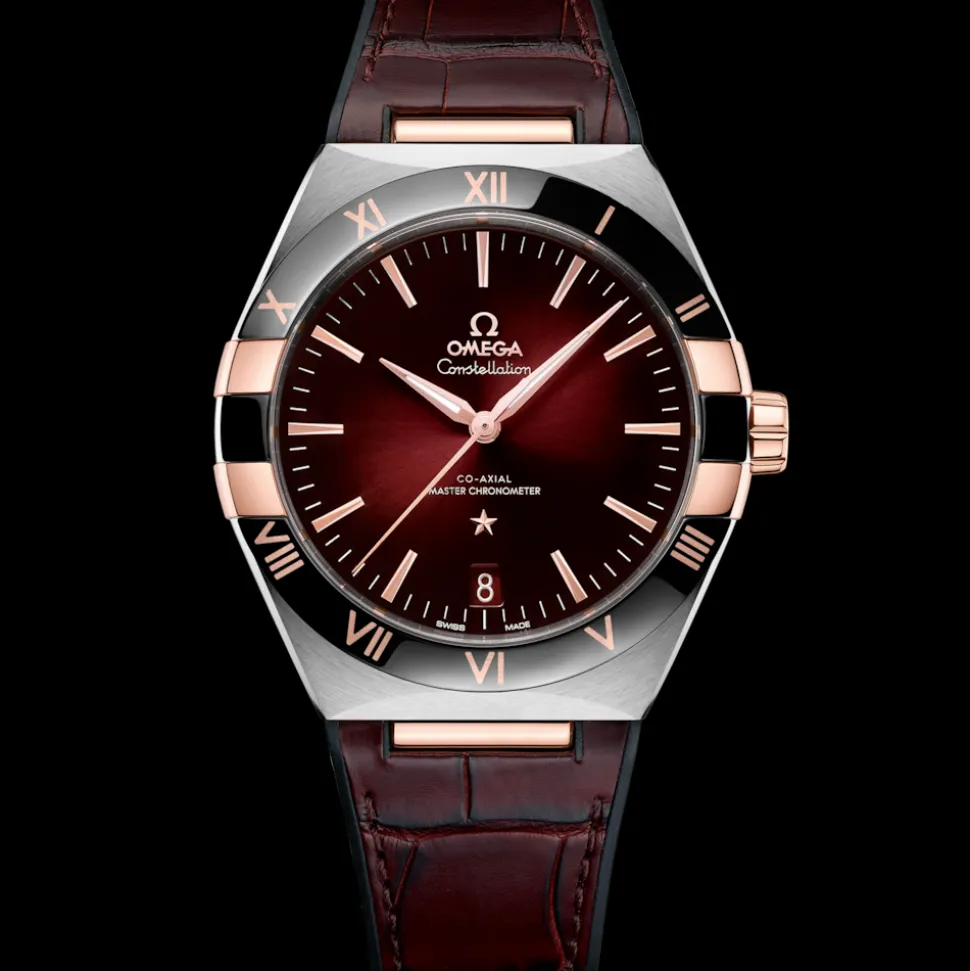 41 mm, acciaio‑oro Sedna™ su cinturino di pelle