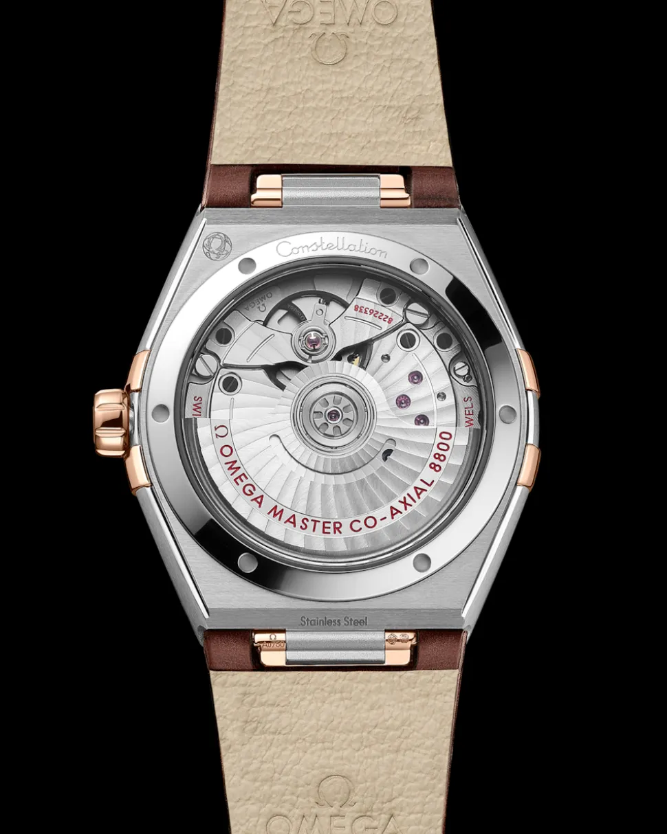 36 mm, acciaio‑oro Sedna™ su cinturino di pelle