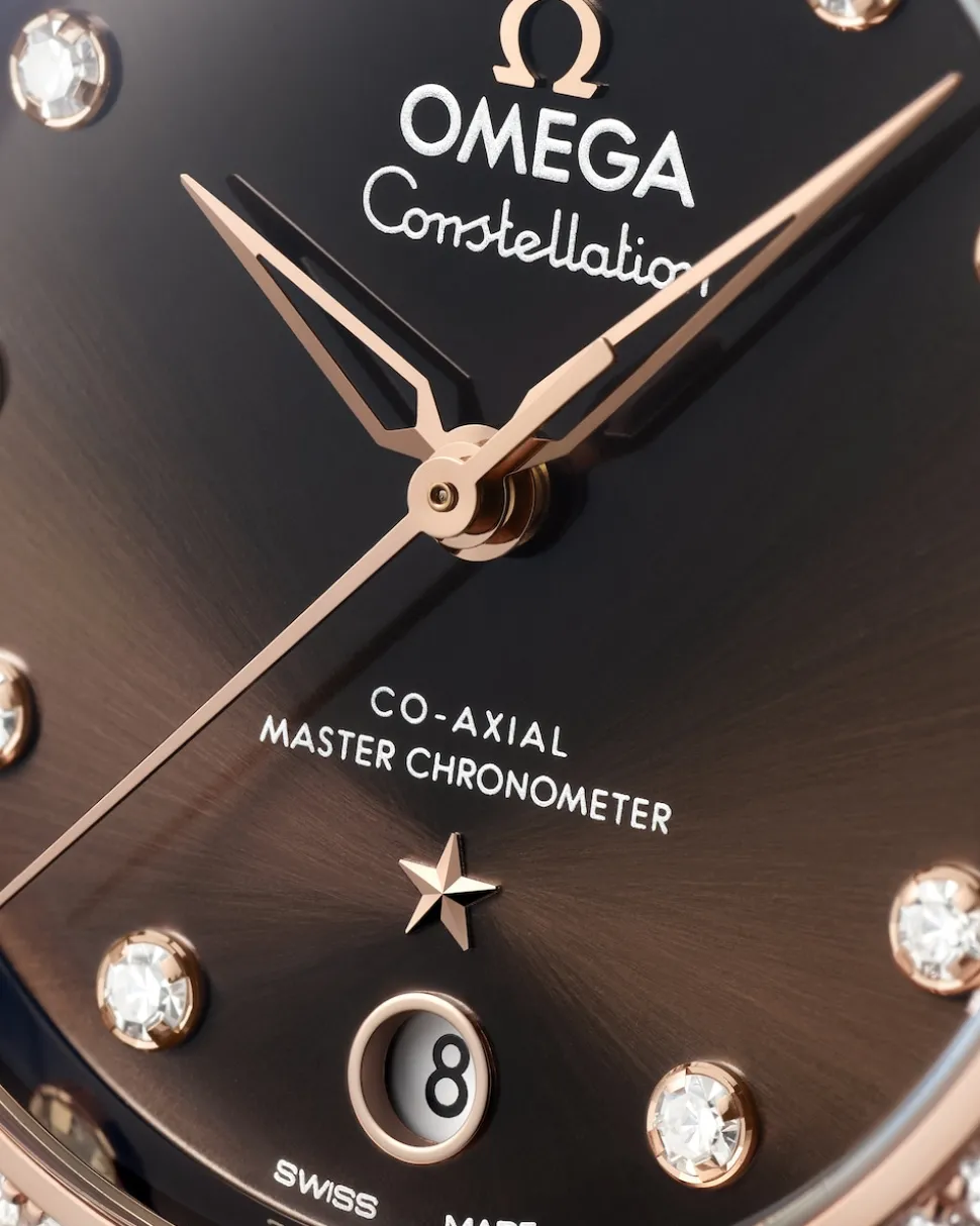 36 mm, acciaio‑oro Sedna™ su cinturino di pelle
