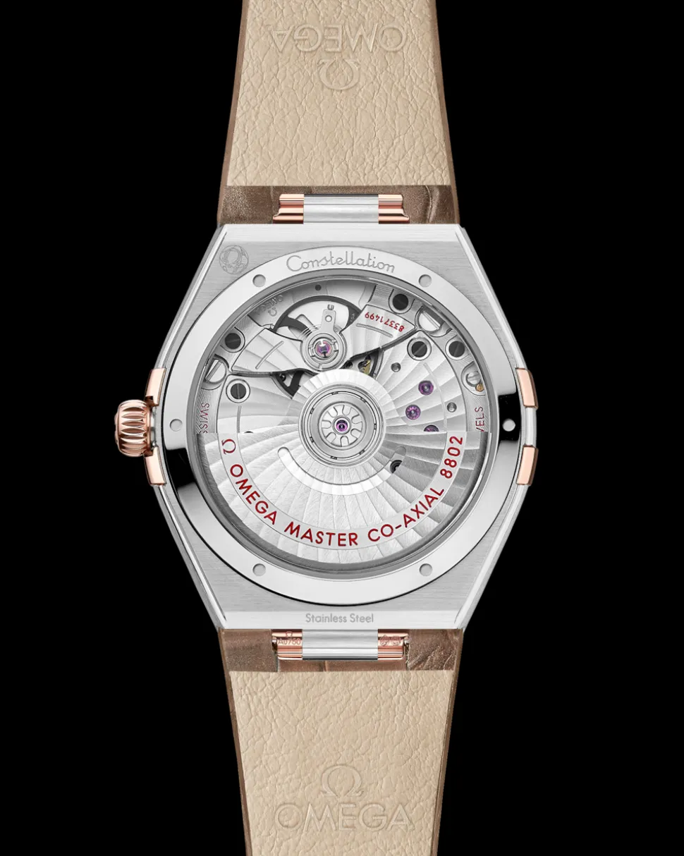 34 mm, acciaio‑oro Sedna™ su cinturino di pelle
