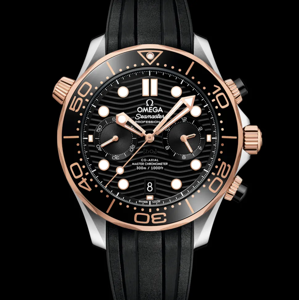 44 mm, acciaio‑oro Sedna™ su cinturino in caucciù
