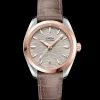 34 mm, acciaio‑oro Sedna™ su cinturino di pelle