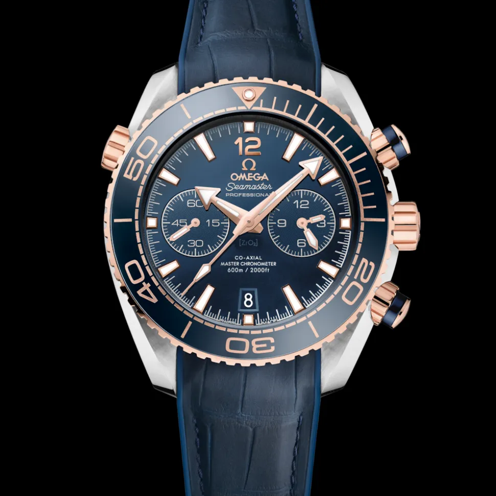 45,5 mm, acciaio‑oro Sedna™ su cinturino in pelle con rivestimento interno in caucciù