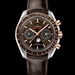 44,25 mm, acciaio‑oro Sedna™ su cinturino di pelle