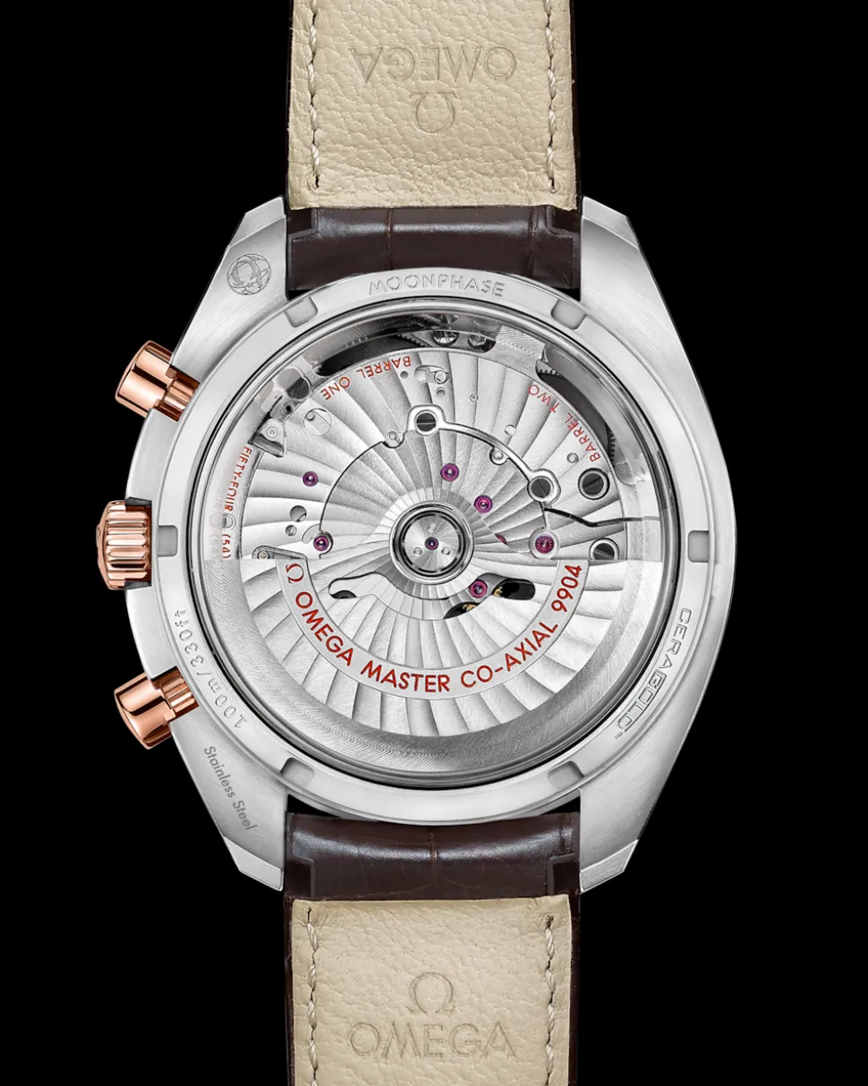 44,25 mm, acciaio‑oro Sedna™ su cinturino di pelle
