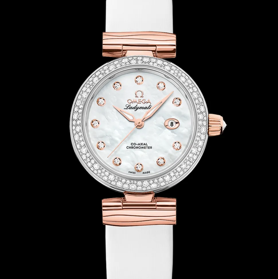 34 mm, acciaio‑oro Sedna™ su cinturino di pelle