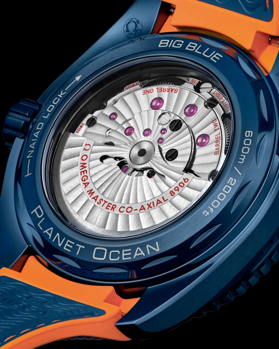 45,5 mm, ceramica blu su cinturino in caucciù