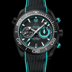 45,5 mm, ceramica nera su cinturino in caucciù