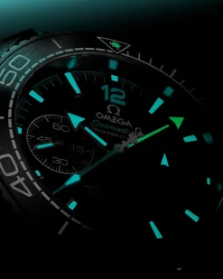 45,5 mm, ceramica nera su cinturino in caucciù