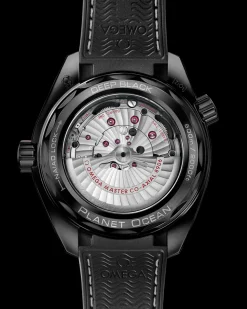 45,5 mm, ceramica nera su cinturino in caucciù