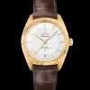 39 mm, oro giallo su cinturino di pelle
