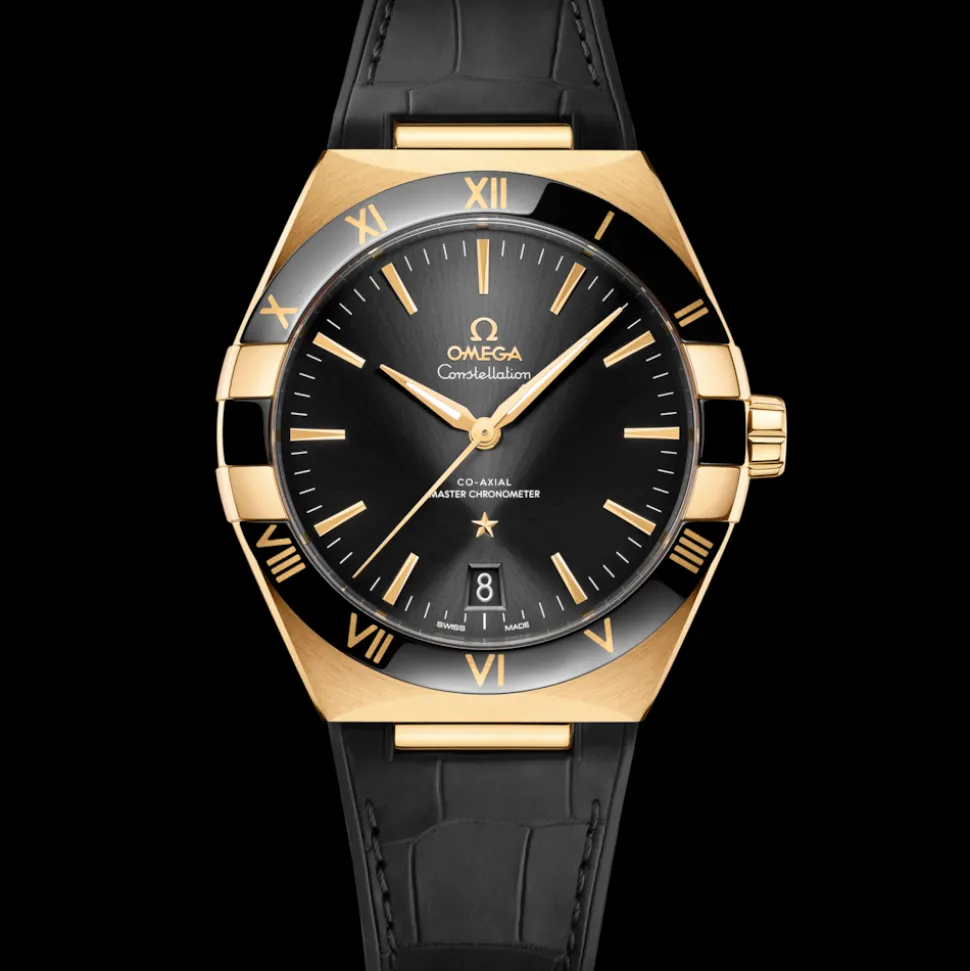 41 mm, oro giallo su cinturino di pelle