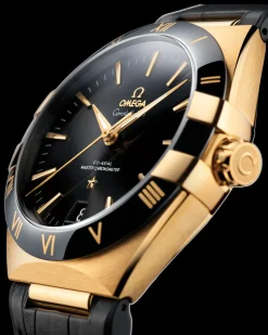 41 mm, oro giallo su cinturino di pelle