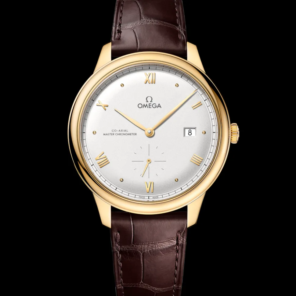 41 mm, oro giallo su cinturino di pelle