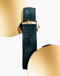 34 mm, oro Moonshine™ su cinturino di pelle