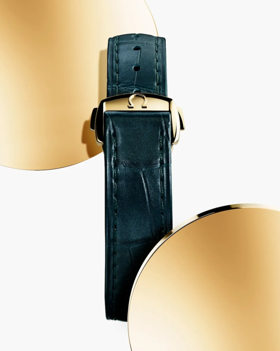 34 mm, oro Moonshine™ su cinturino di pelle