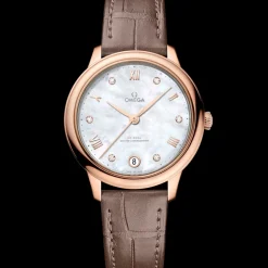 34 mm, oro Sedna™ su cinturino di pelle