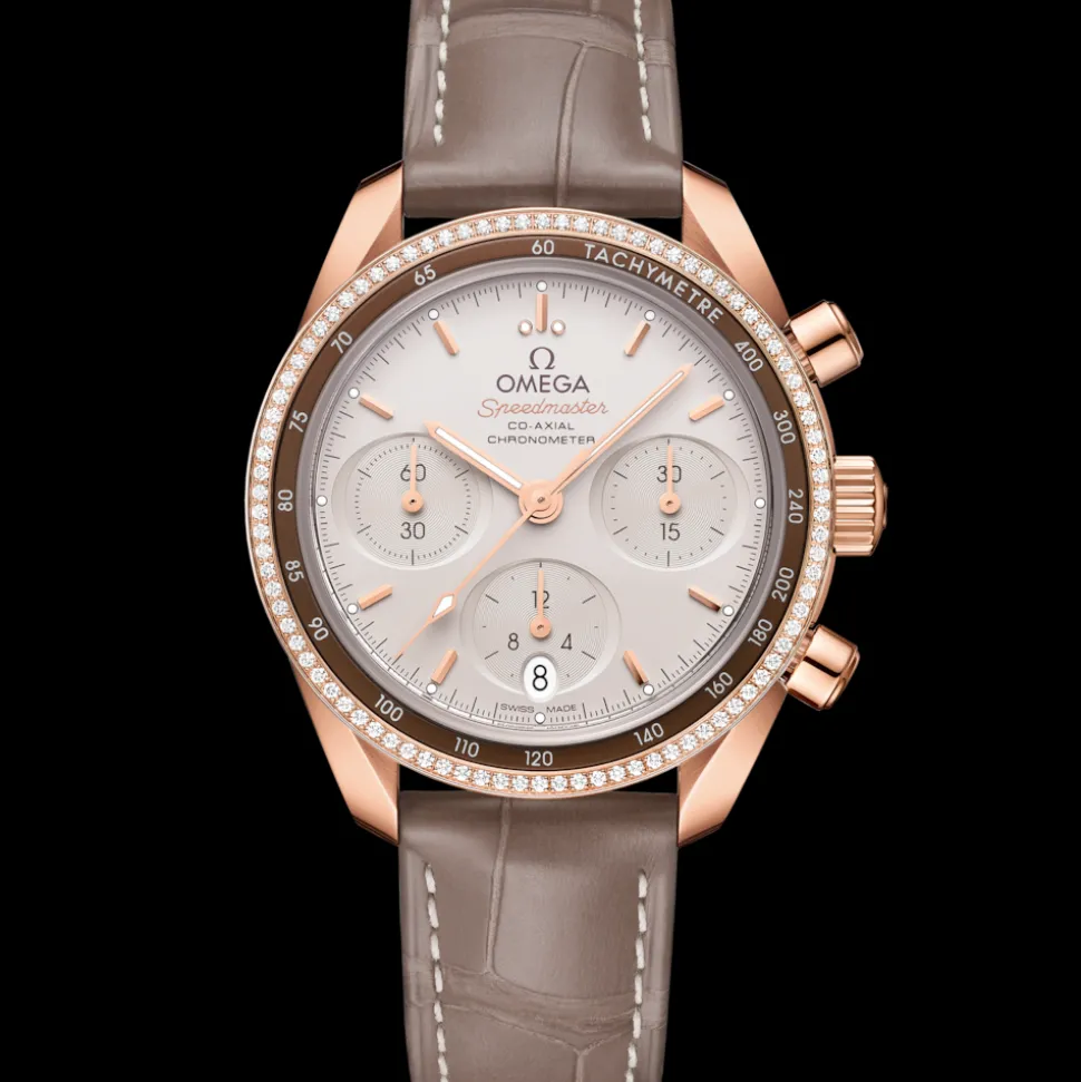 38 mm, oro Sedna™ su cinturino di pelle