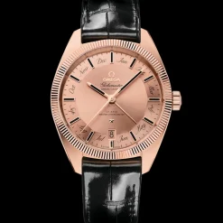 41 mm, oro Sedna™ su cinturino di pelle