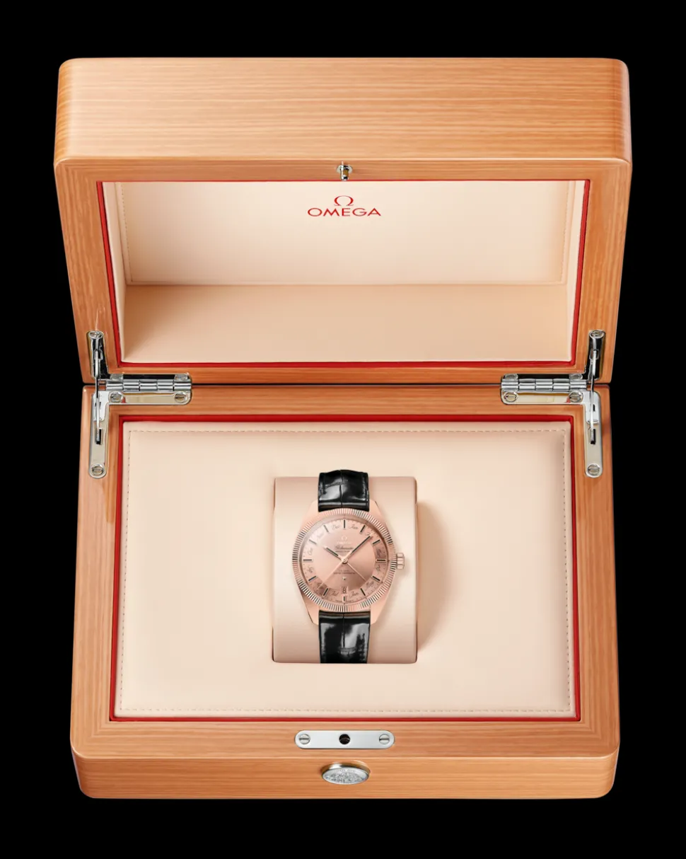 41 mm, oro Sedna™ su cinturino di pelle
