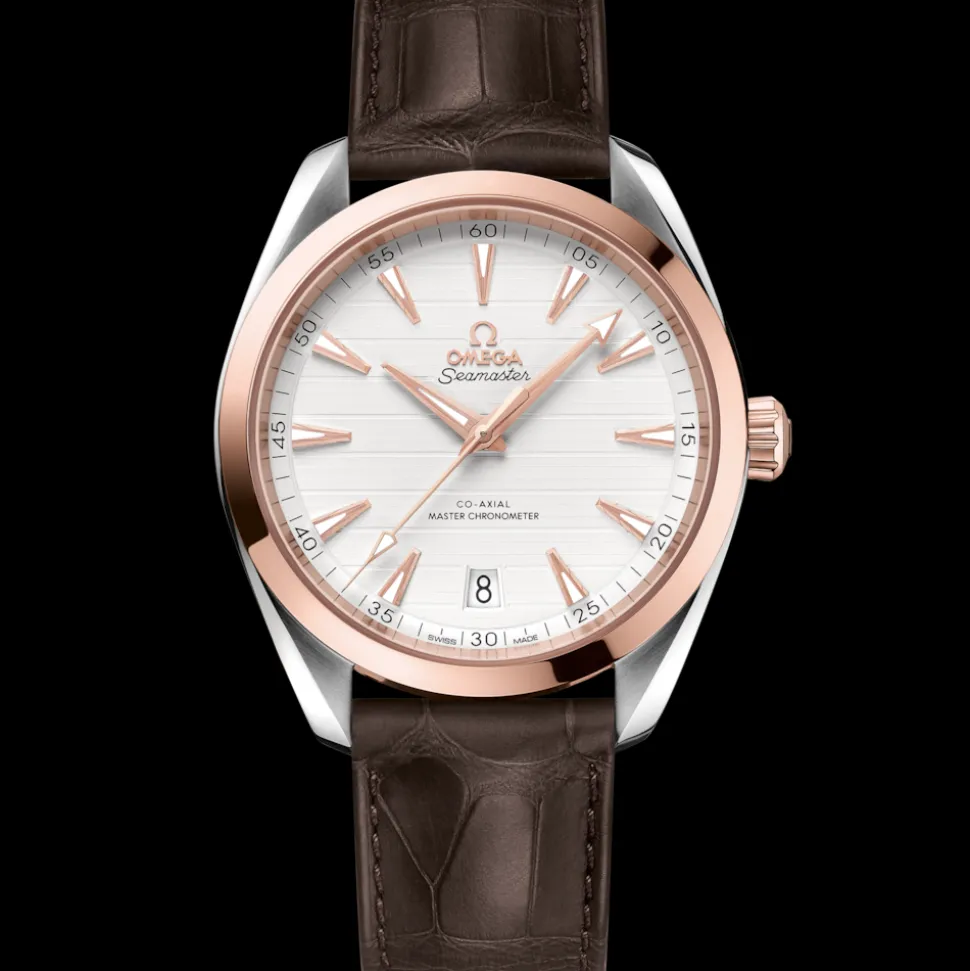 41 mm, oro Sedna™ su cinturino di pelle