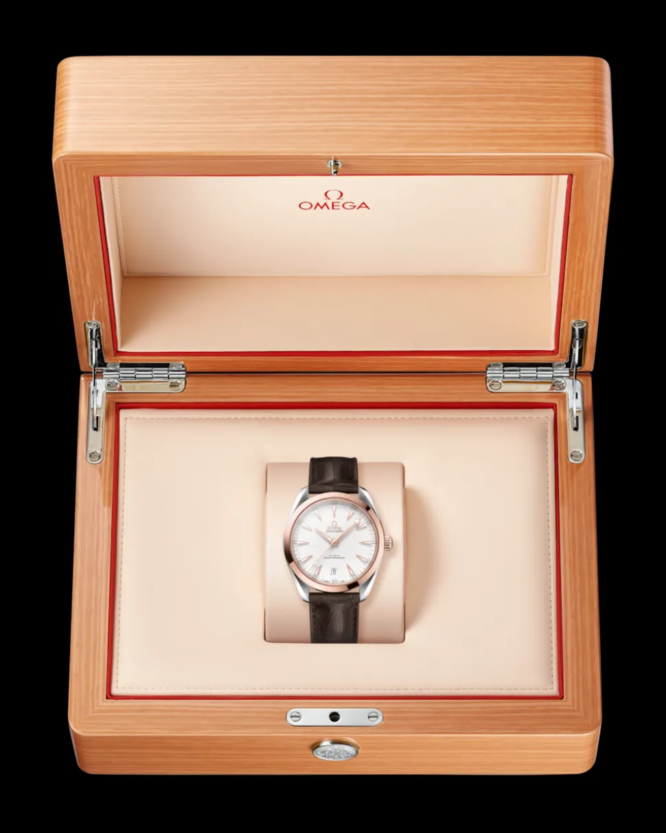 41 mm, oro Sedna™ su cinturino di pelle