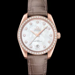 38 mm, oro Sedna™ su cinturino di pelle