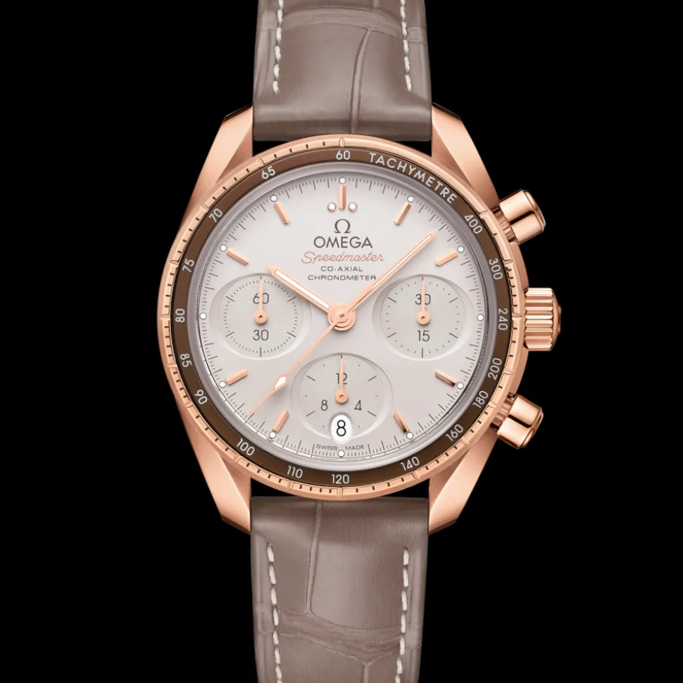38 mm, oro Sedna™ su cinturino di pelle