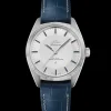 39 mm, platino su cinturino di pelle