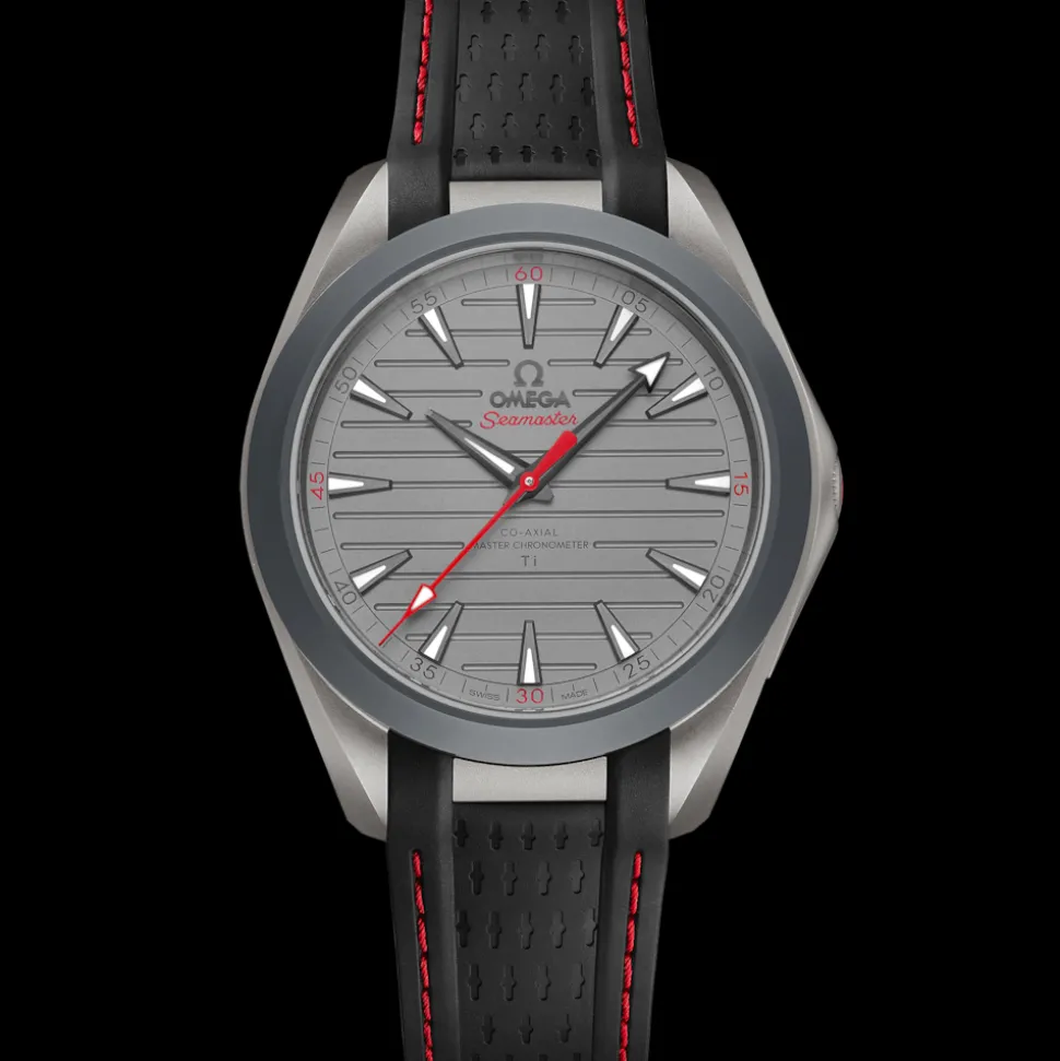 41 mm, titanio su cinturino in caucciù