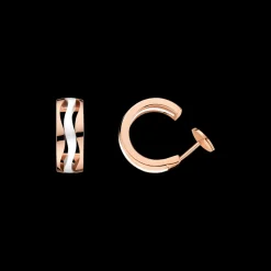 Orecchini, oro rosso 18k, ceramica