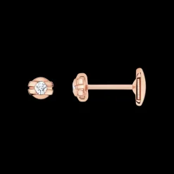 Orecchini, oro rosso 18k, diamanti
