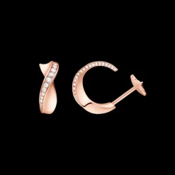 Orecchini, oro rosso 18k, diamanti