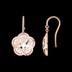 Orecchini, oro rosso 18k, madreperla