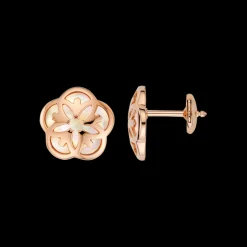 Orecchini, oro rosso 18k, madreperla