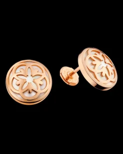 Orecchini, oro rosso 18k, madreperla