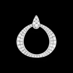 Pendente, oro bianco 18k, diamanti